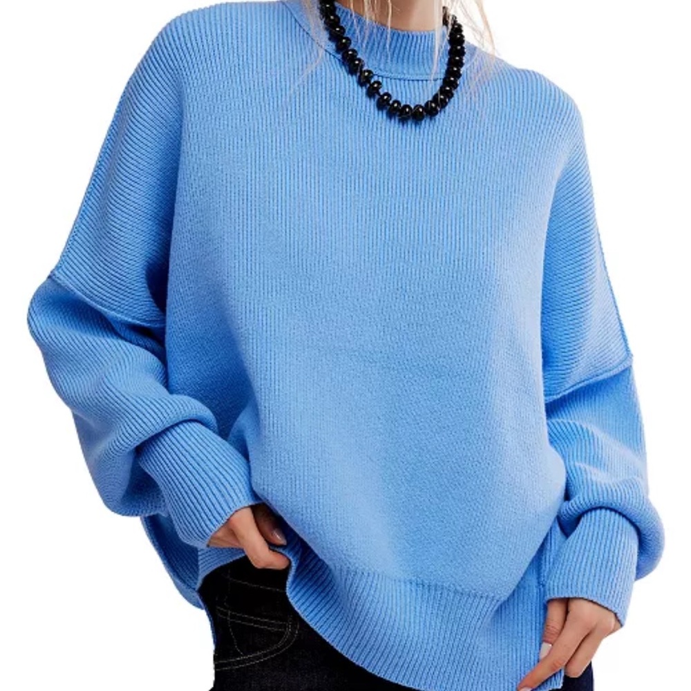 Free People - Easy street Crewneck Sweater in Blue Vista - Size M